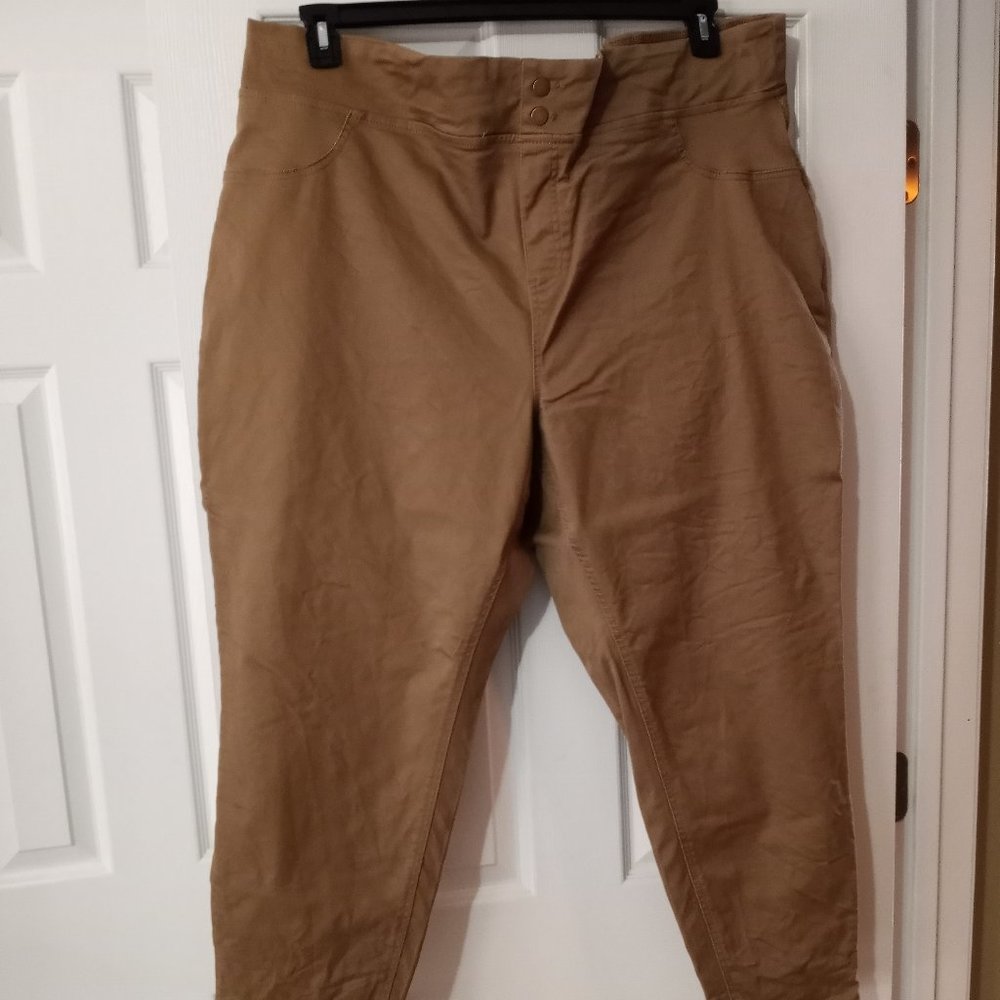 Terra & Sky 3X Khaki Straight-Leg Pull-On Pants